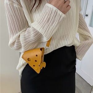 New Yellow Triangle Swiss Cheese Purse 🧀